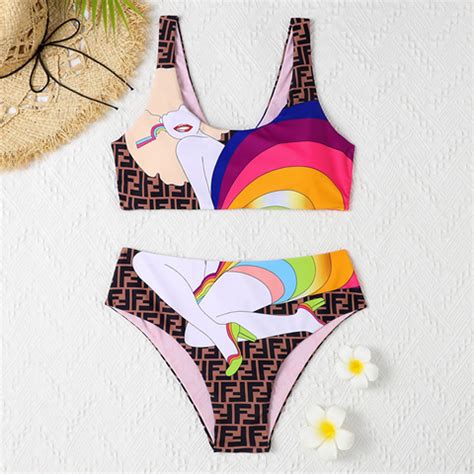 fake fendi bathing suit|fendi high waisted bikini.